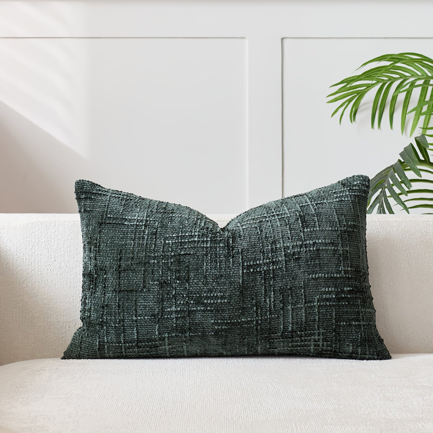 Add a Touch of Elegance with this Stylish Velvet Throw Pillow Cover - Featuring a Chic Bamboo-Inspired Striped Geometric Design, Ideal for Enhancing the Décor of Your Sofa and Bedroom. Easy to Clean with a Convenient Zip Closure, Suitable for Machine