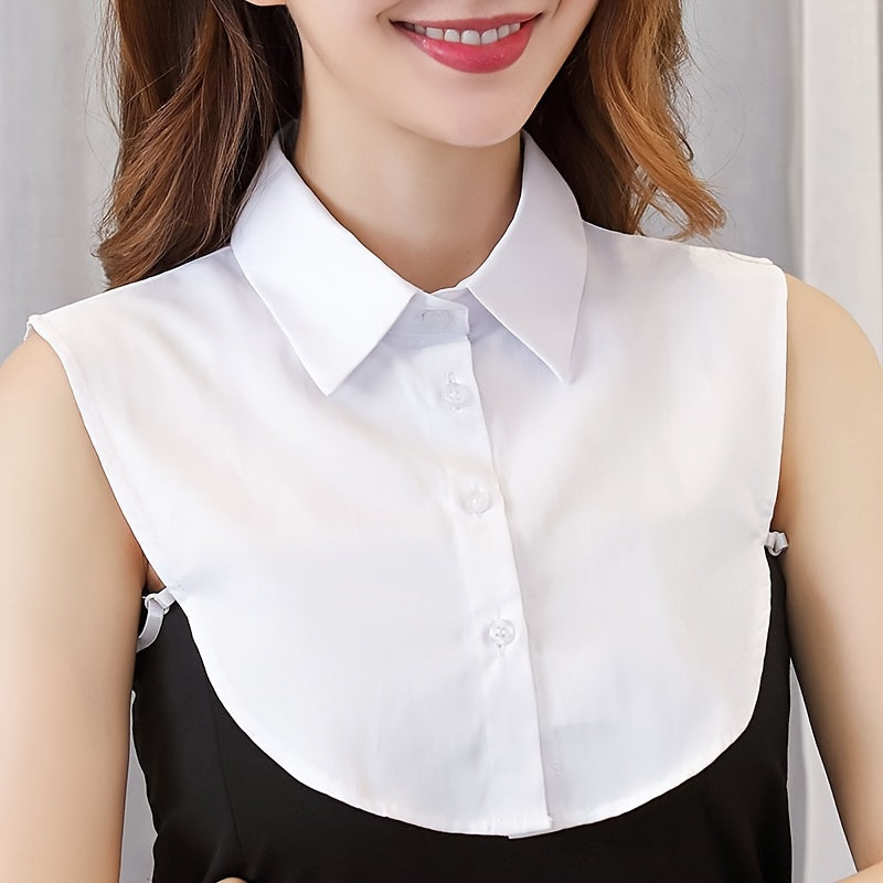 Striped shirt collar for women, easily detachable for decoration and modesty, casual knit accessory for all seasons.