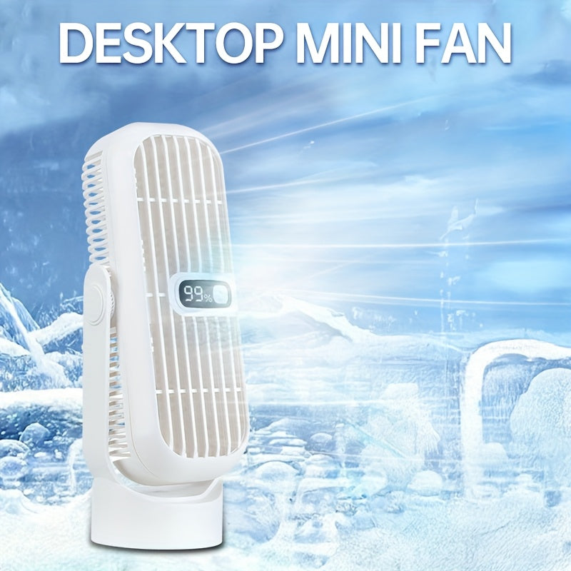 Portable Wireless Desktop Fan, 1pc, with 5-Speed Small USB Desktop Fan, Mini Cooling Fan, Rotatable Silent Tower Fan with LED Digital Display. Perfect gift for Home, Office, Dorm, Outdoors, School, Fishing, Camping, and Travel.