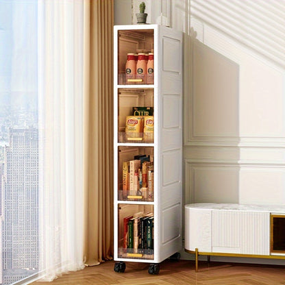 Multi-layer storage cabinet for the living room, ideal for items, snacks, and clothing, dust-proof design.