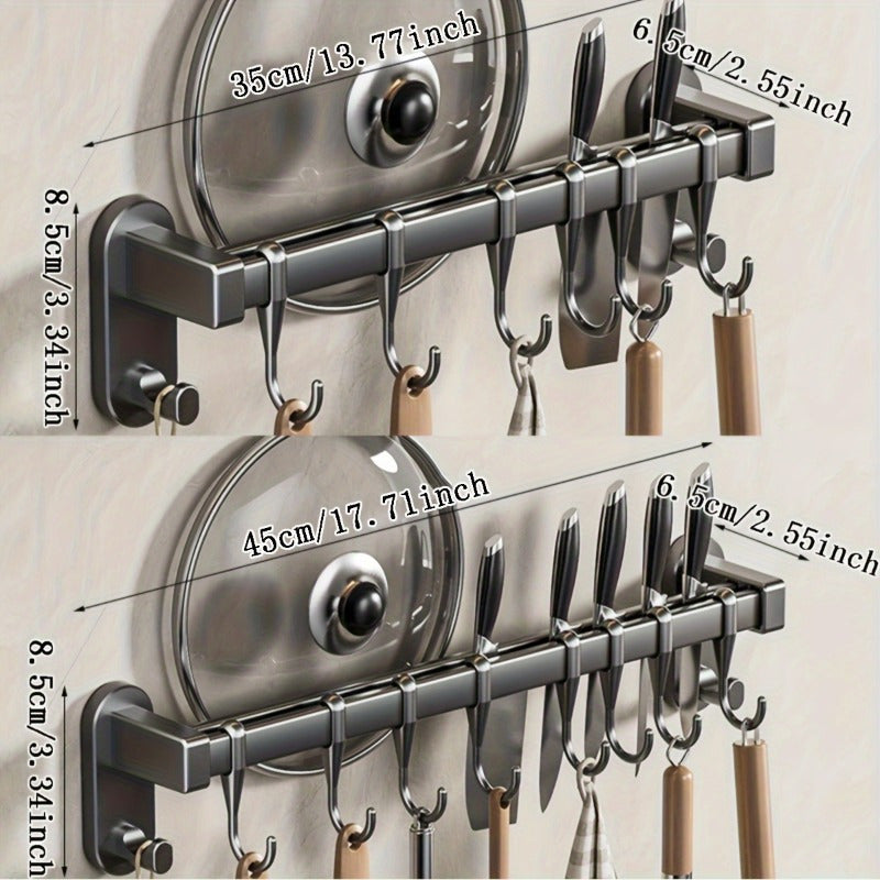 WONGIRL Kitchen Organizer Rack for Chopsticks, Knives, and Seasonings - Easy Installation with Adhesive or Screws