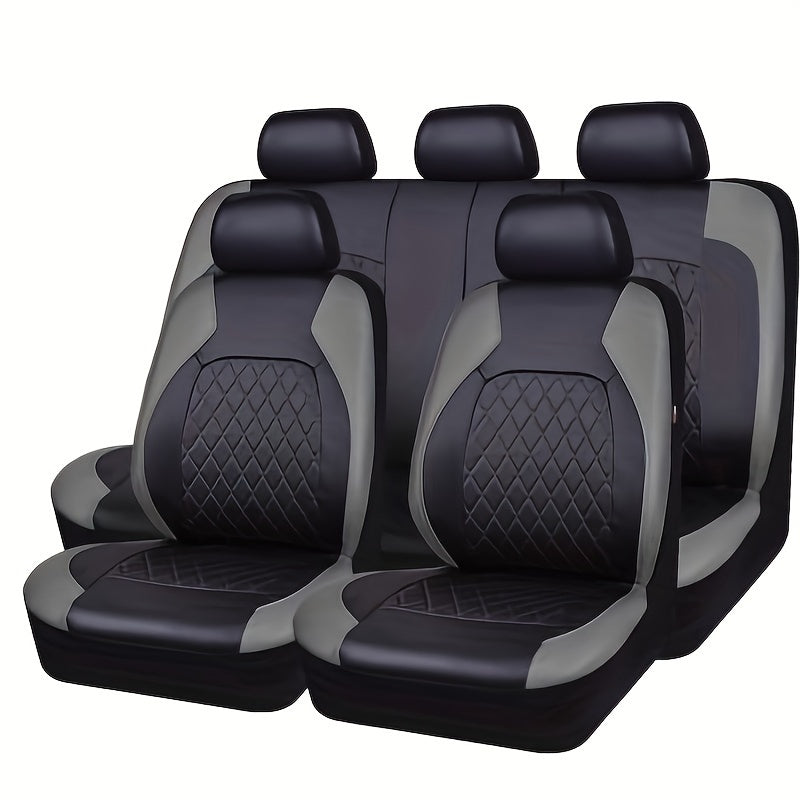 5-piece set of high-end luxury leather car seat covers with headrest, suitable for most cars, SUVs, and pickup trucks. Also includes pet seat cushions.