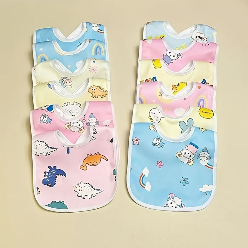 6 pieces of soft velvet waterproof bibs with adorable cartoon designs, u-shaped for drool and feeding for toddlers - ideal present for Easter, Thanksgiving, Christmas, Halloween. Made with crystal velvet, perfect for home dining.