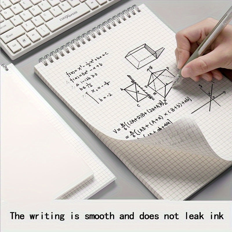 A5 Transparent Grid Coil Notebook ideal for high school students and office use.