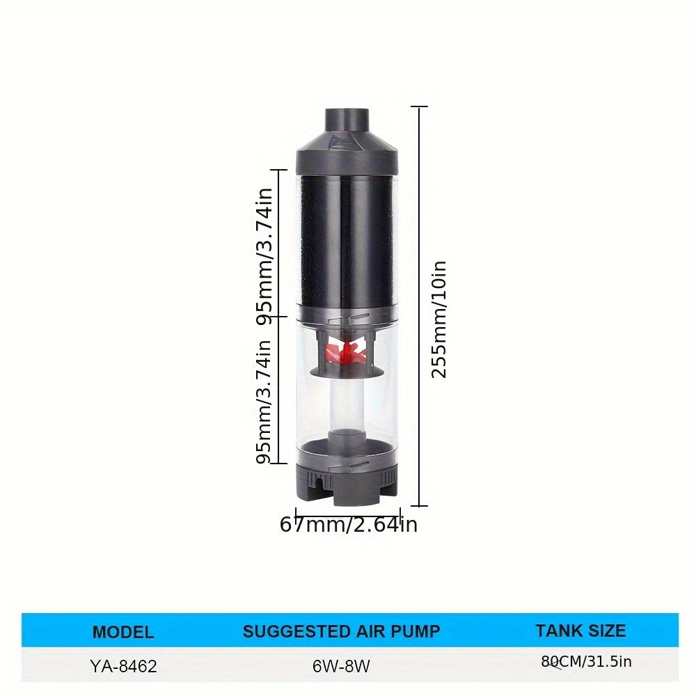 Automated filter cleaning system for aquarium fish waste with air pump.