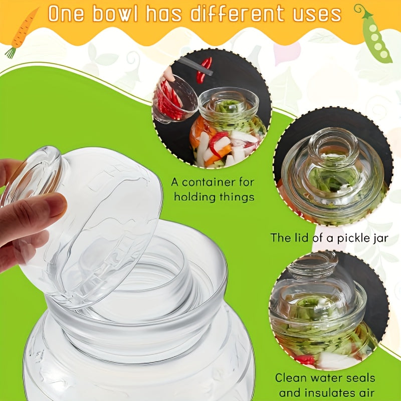 Glass fermentation jar: 2500ml/84.53oz, 6cm/2.36inch, 24cm/9.45inch, 16.8cm/6.61inch - Ideal for kimchi, pickles and more - Sturdy and moisture-resistant.