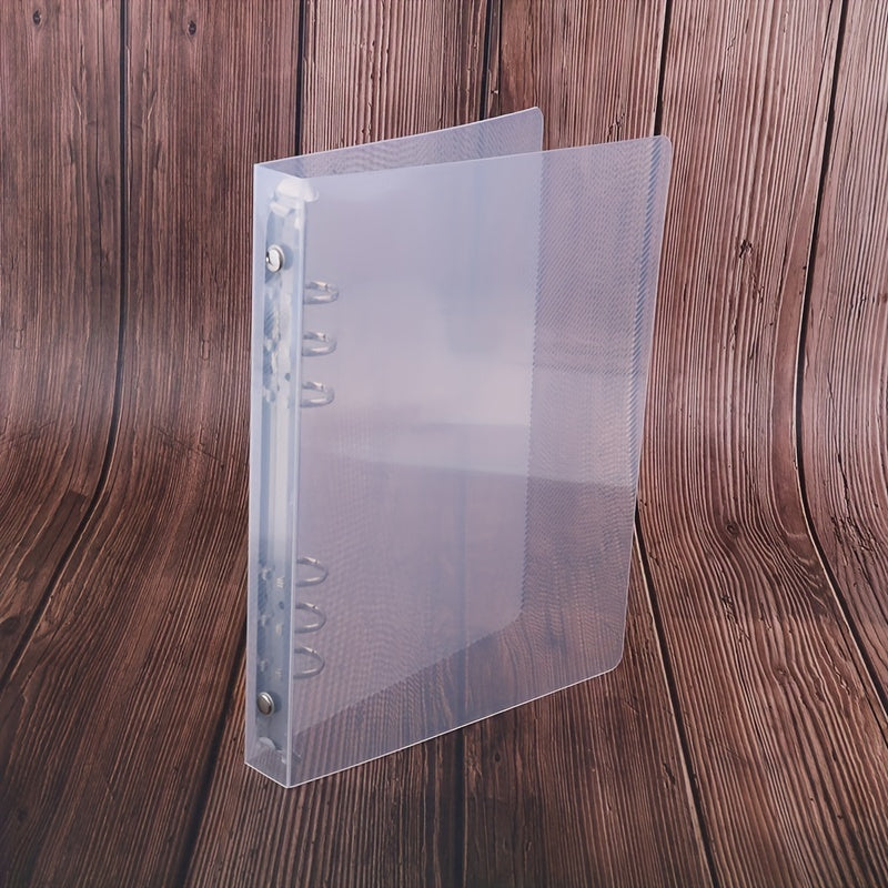 A durable and lightweight transparent twill PP binder shell with A6 A5 B5 sizes and five or six holes.