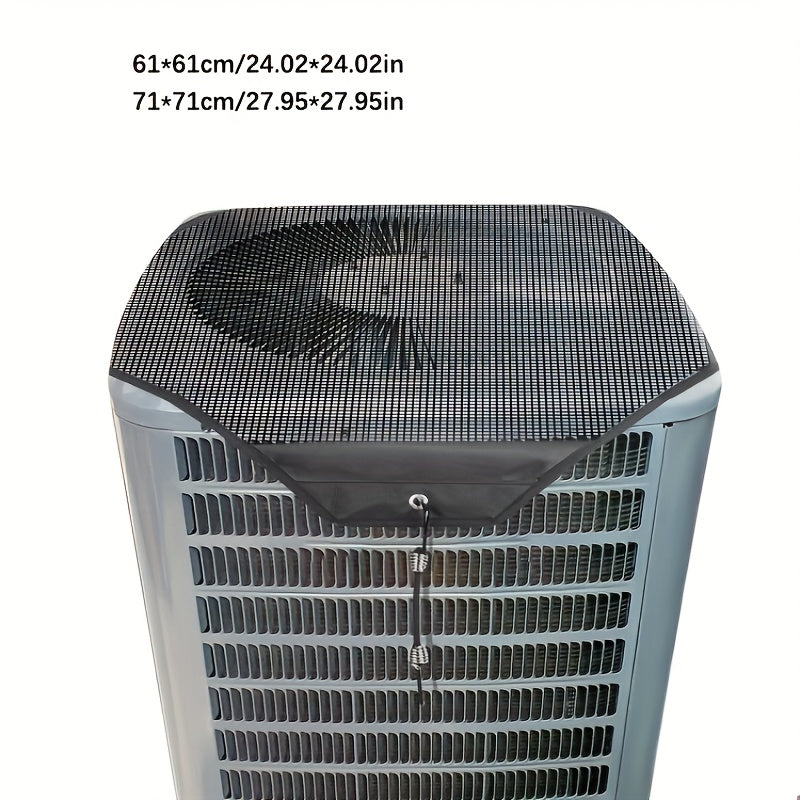 Cover your outdoor air conditioning unit with the DuraGuard Black Thick Sunscreen Rubber Mesh Cover to protect it from dust, sun damage, and other elements. This fan cover requires no electricity to use.