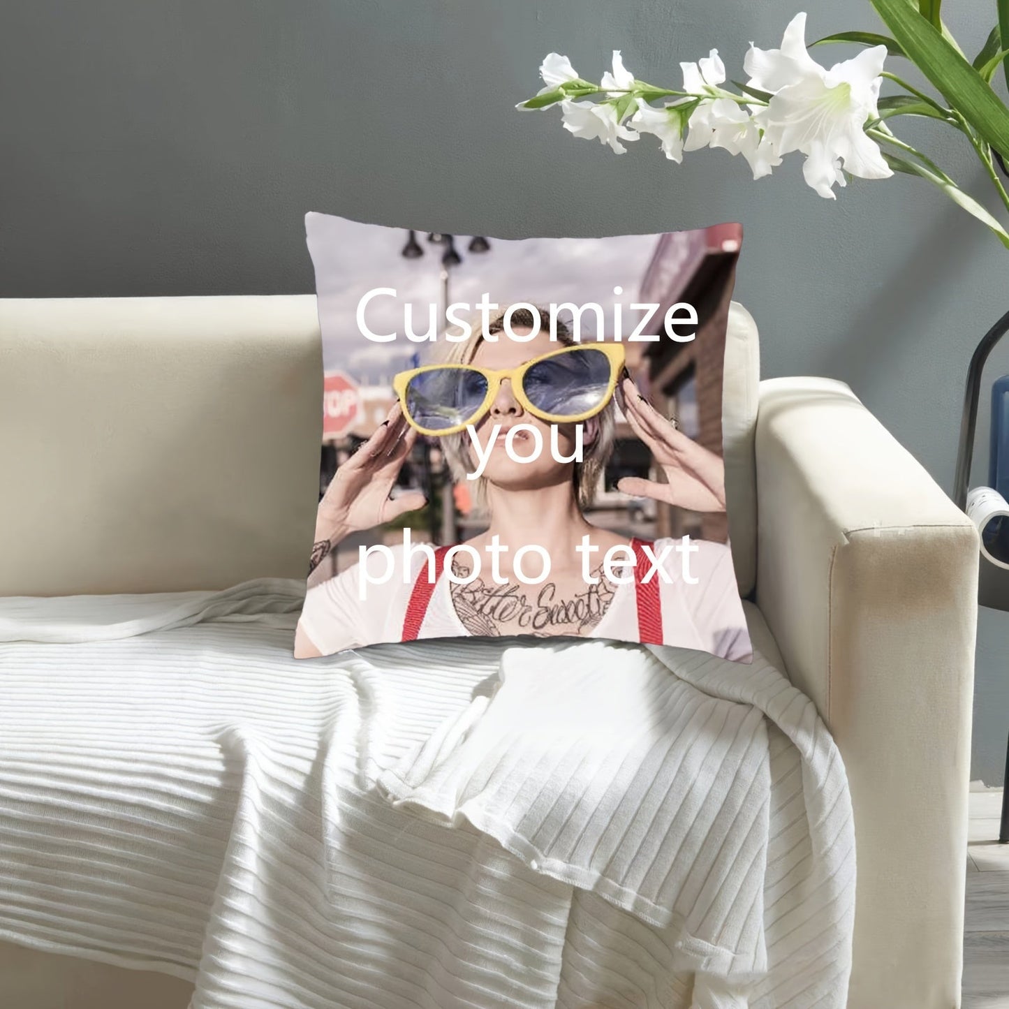 Personalize Your Home Decor with a Custom Ultra Soft Short Plush Cushion Cover featuring Your Wedding Photo. Add Your Own Text, Logo, or Image for a Unique and Personalized Pillowcase. Makes a Perfect Halloween or Christmas Gift. (Pillow Core Not