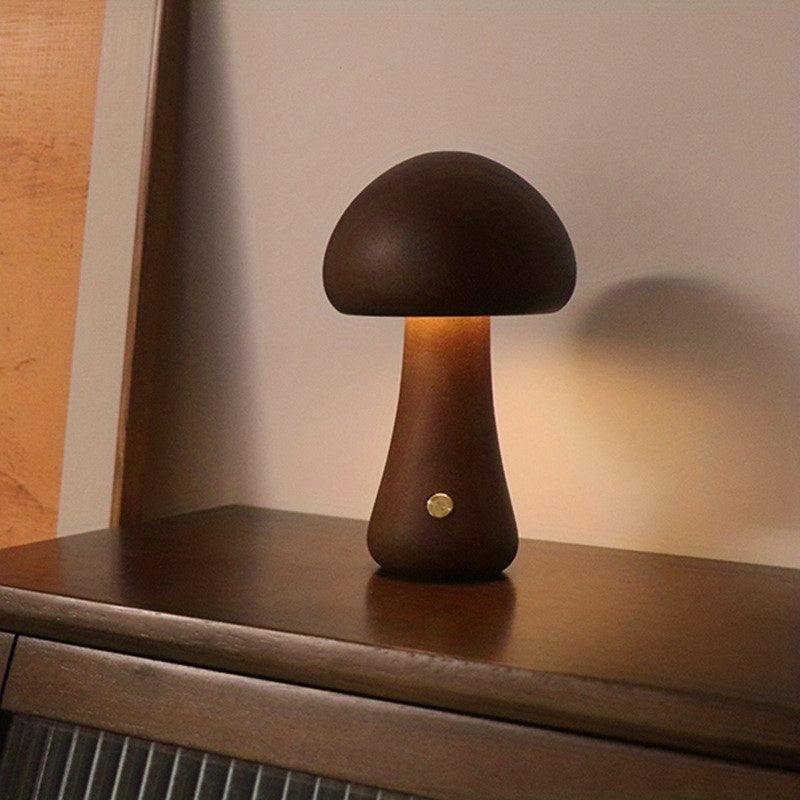 Dimmable LED Mushroom Table Lamp for Creative Home Decor and Bedroom Bedside Light