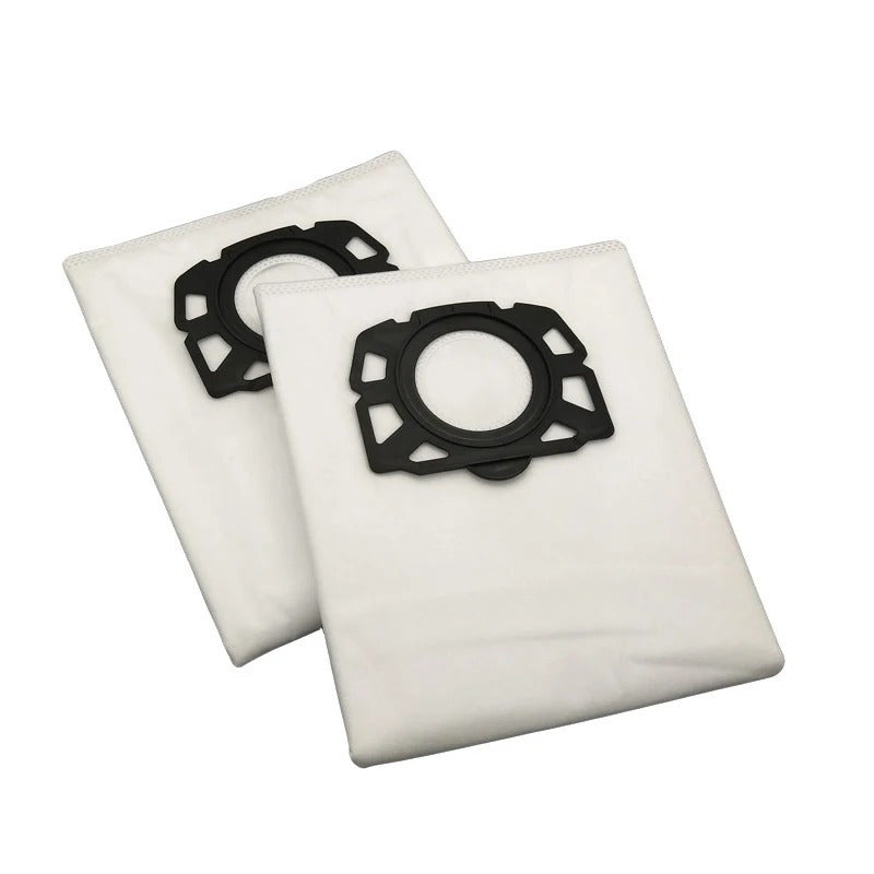 Two washable dust bags made for Karcher MV4/MV5/MV6 and WD4/WD5/WD6 vacuum cleaners. These durable fabric bags come with floor attachment accessories.