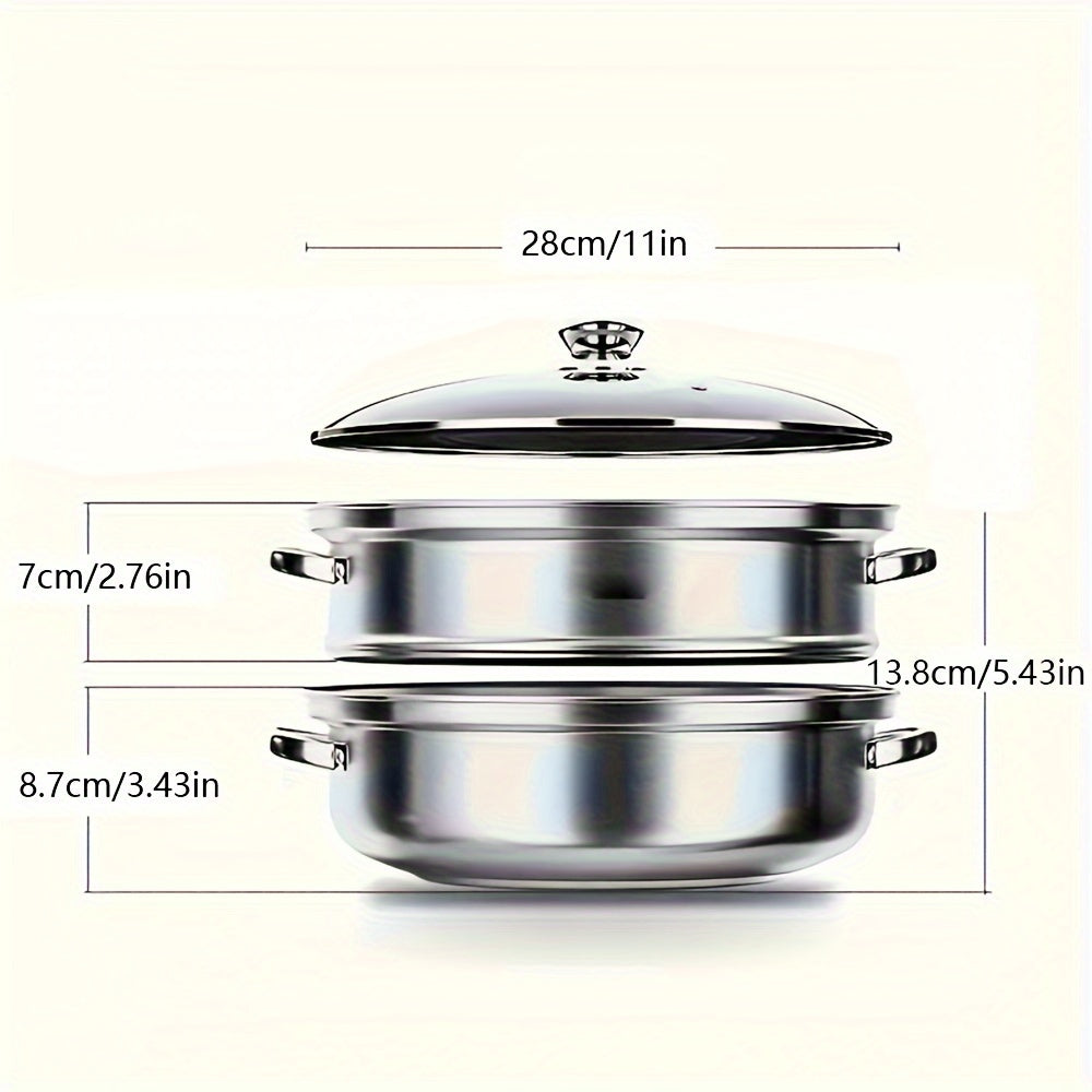 Silver multi-layer soup steamer