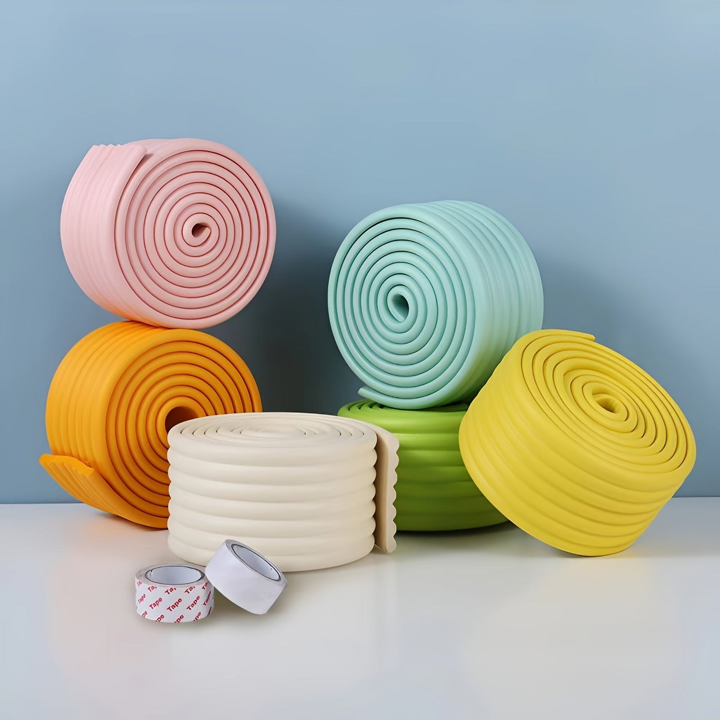 Soft Foam W-Shaped Anti-Collision Strips for Table Edges, BPA-Free in Multiple Colors, Ensuring Safety for Youngsters