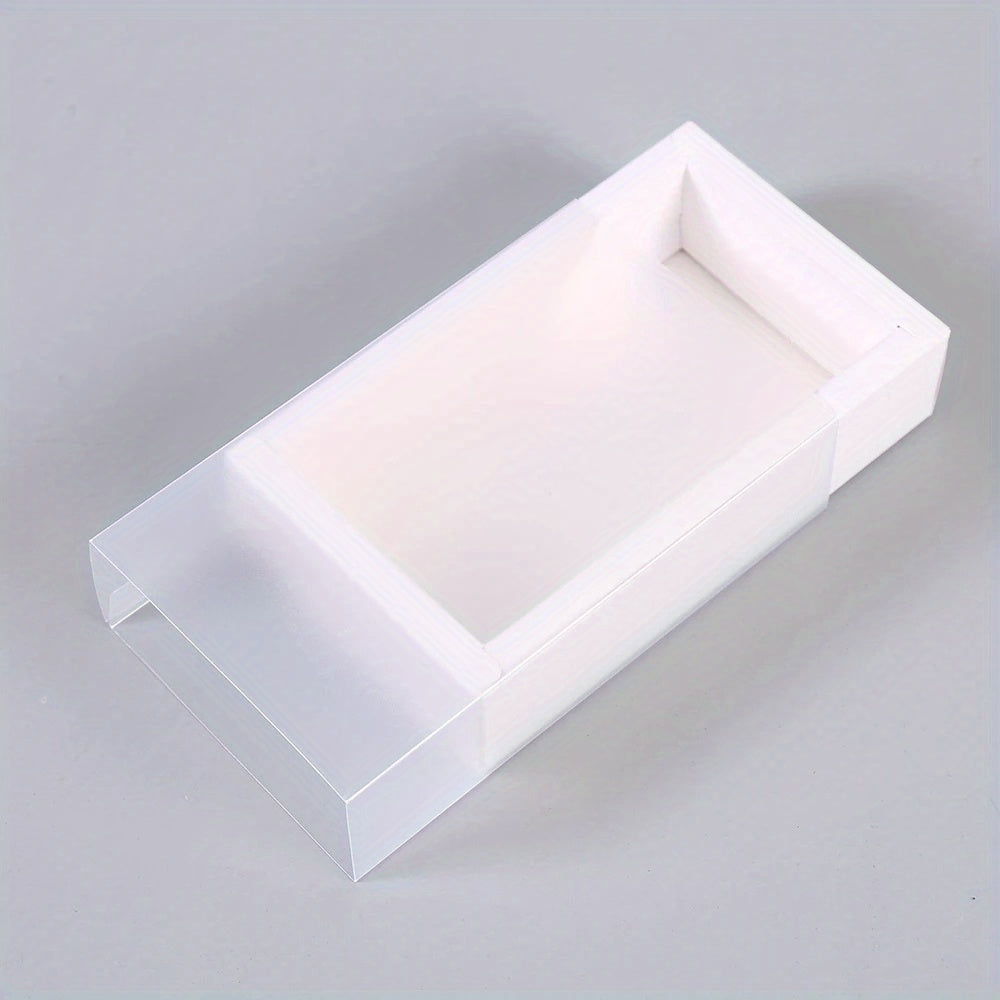 Pack of 10 Frosted PVC Windows Kraft Paper Gift Boxes for Wedding Party, Cookies, and Candy.