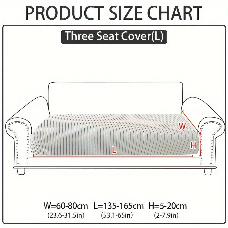 Light gray sofa cover designed to resist cat scratches, suitable for 1-4 seat sofas, made of non-slip, pet-friendly jacquard fabric with ribbed texture, ideal for living room and bedroom decor.