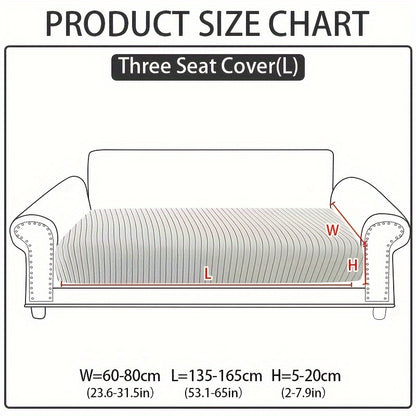 Light gray sofa cover designed to resist cat scratches, suitable for 1-4 seat sofas, made of non-slip, pet-friendly jacquard fabric with ribbed texture, ideal for living room and bedroom decor.