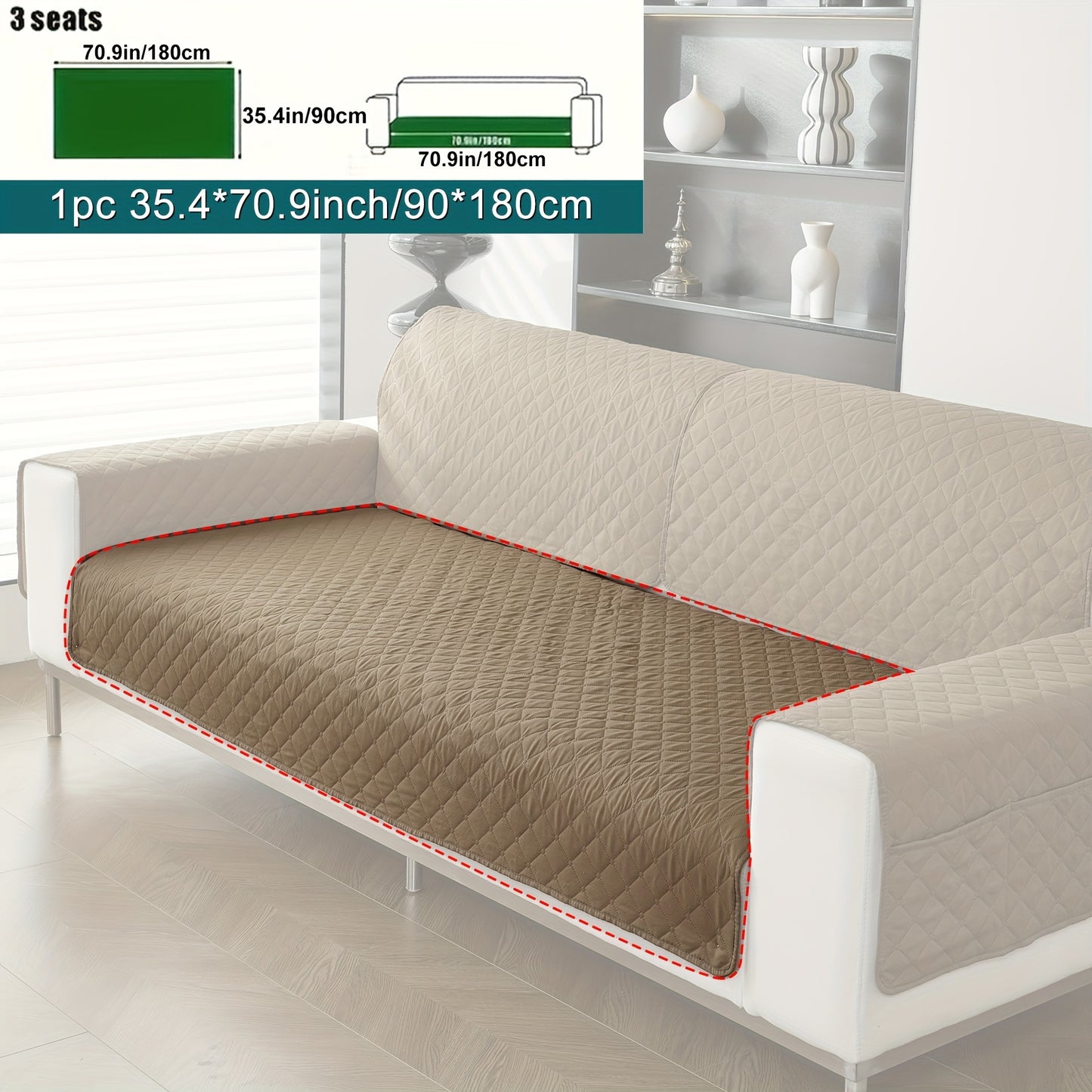 Anti-slip sofa cushion protective pad suitable for all types of sofas, machine washable.