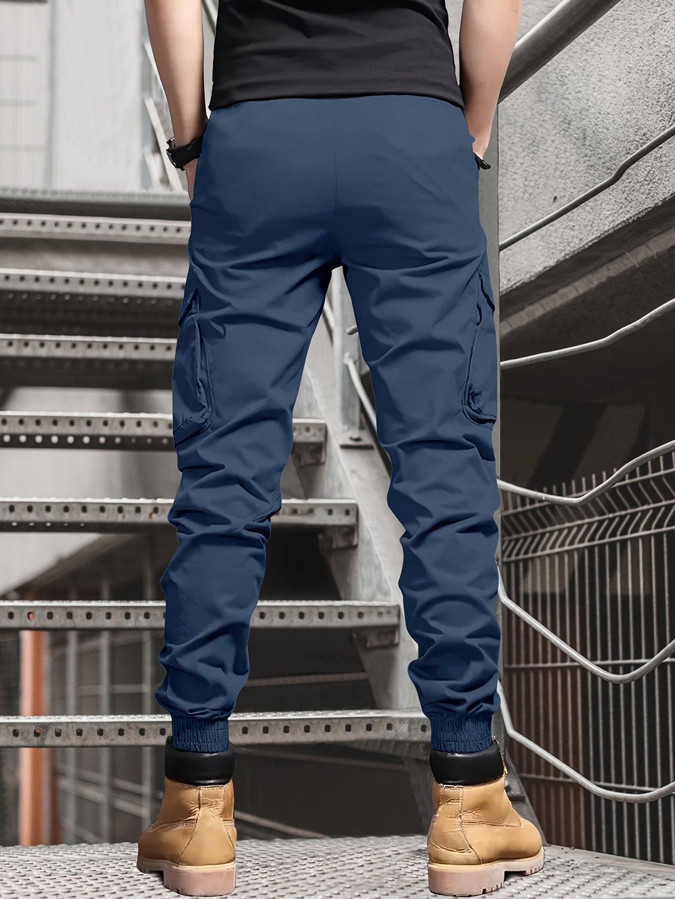 Men's cargo pants with multiple pocket decorations, suitable for spring and summer. Model 2188. Stylish and casual joggers.