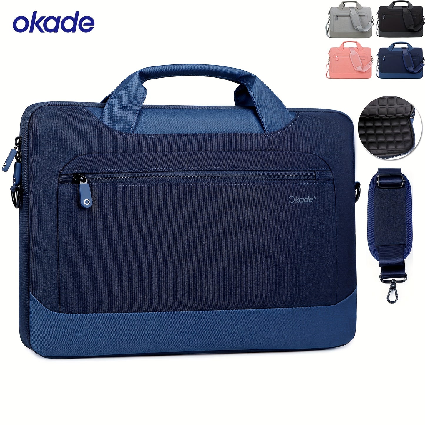 Okade T62 Laptop Bag: Lightweight, Shockproof, Waterproof, 33.78cm - 40.64cm Laptop & Tablet Compatible, Adjustable Strap, Detachable Shoulder & Trolley Handle, Polyester Lining, Minimalist