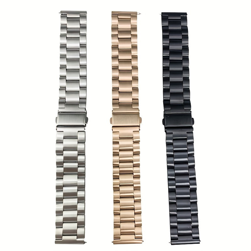 Stainless Steel Band in 20mm and 22mm, Compatible with Smartwatches and Traditional Watches