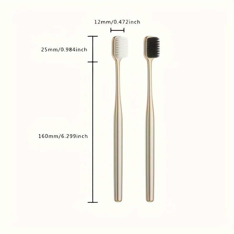 1 or 2 soft toothbrushes with bamboo charcoal bristles for effective oral care at home.