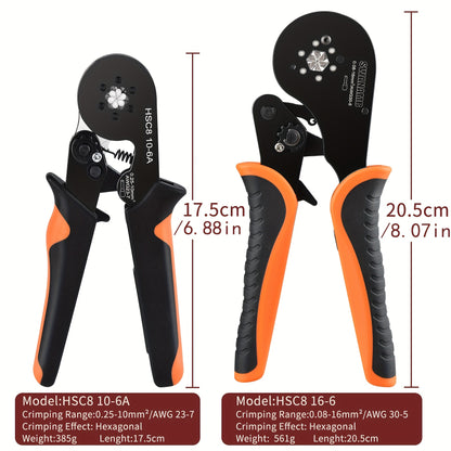 1 Set Ferrule Crimping Tool Kit with 1200 PCS Wire Connectors, Ferrule Crimper for Insulated Electrical Ferrules 23-7 AWG (0.25-10 mm²)