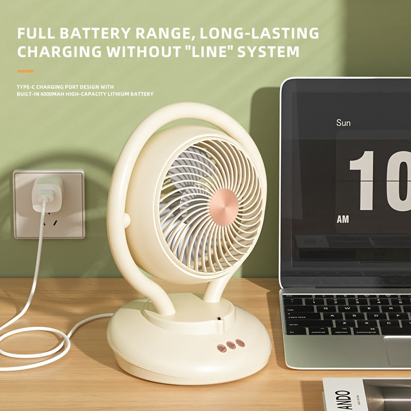 Convenient Portable Fan with Oxygen Ion Air Purification, Timer Function, Adjustable 3 Speeds, Ideal for Home, Dorm, Office - Available in Rechargeable and Battery Models. Great for Cooling Anywhere!