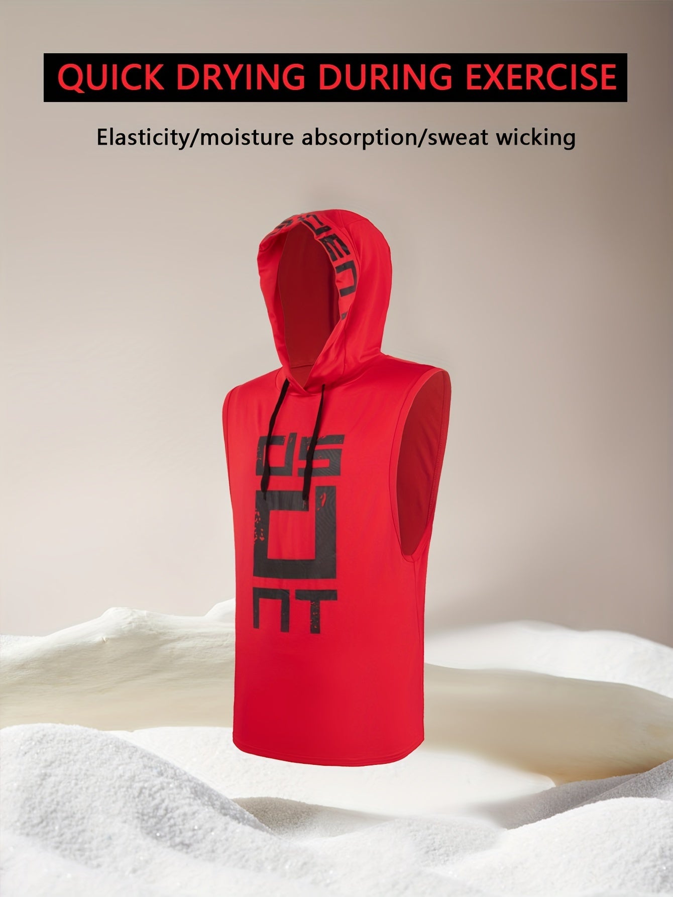 Men's hooded sports tank top for basketball and running, comfortable and breathable with quick-dry technology, perfect for spring and summer.