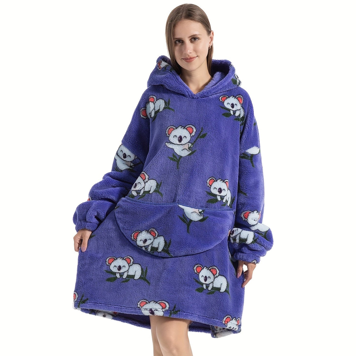 Oversized Blanket Hoodie with Sherpa Fleece, Perfect for Women, Men, and Adults - Ultra Soft and Warm Wearable Sweatshirt Blanket, Ideal Gift for Her