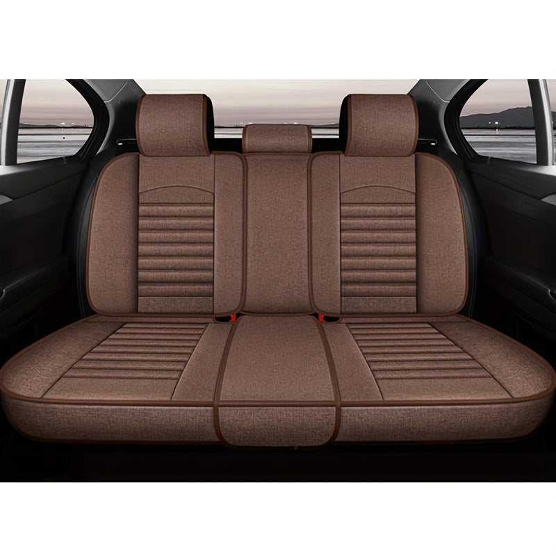 M06 Fiber Hemp Car Seat Cushions - Universal Fit, Breathable Covers for 5-Seats Vehicle, Four Seasons Material