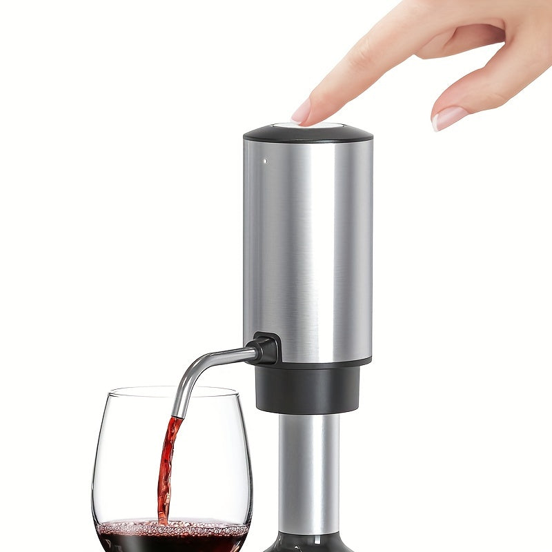 Electric wine opener set includes foil slicer and dispenser, USB rechargeable for kitchen and restaurant use.