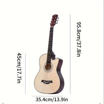 37.8-inch Classical Acoustic Guitar with Larch Body, Ideal for Beginners to Intermediate Players