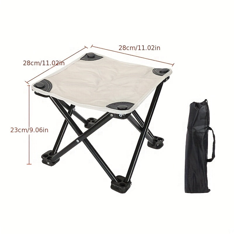 Foldable and Lightweight Black Chair - Sturdy Metal Construction, Perfect for Outdoor Activities like Camping, Beach Trips, Fishing, and Parties - Convenient Carry Handle with Fabric Seating Surface