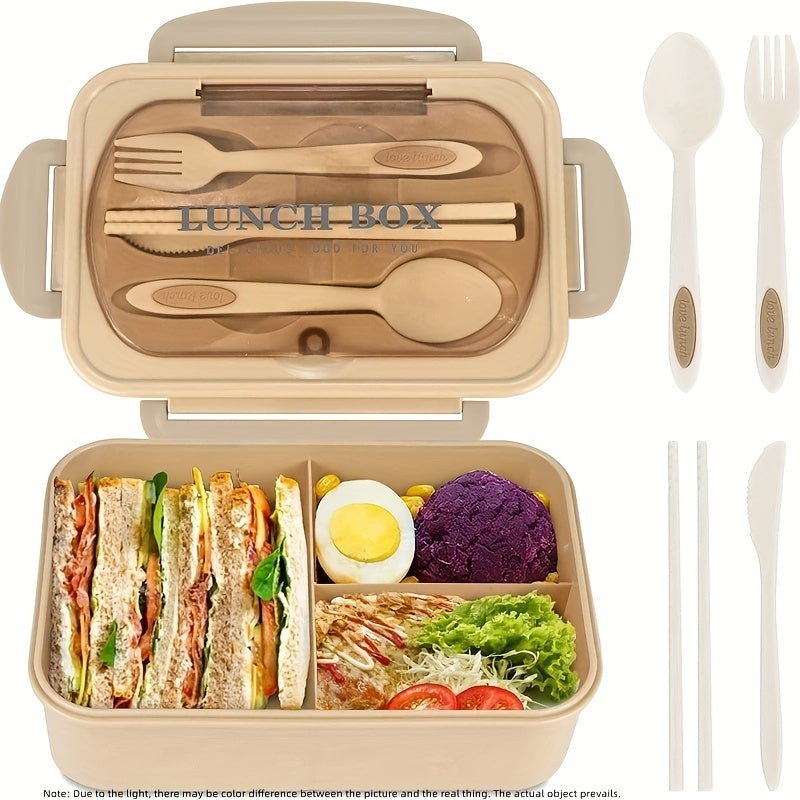 Lunch Box Set for Office Workers - Includes Tableware, Microwave-Safe Bento Box, and Leakproof Container - Suitable for Back to School, College, and Kitchen Organization. Hand wash recommended. Ideal for storing and organizing school supplies and kitchen