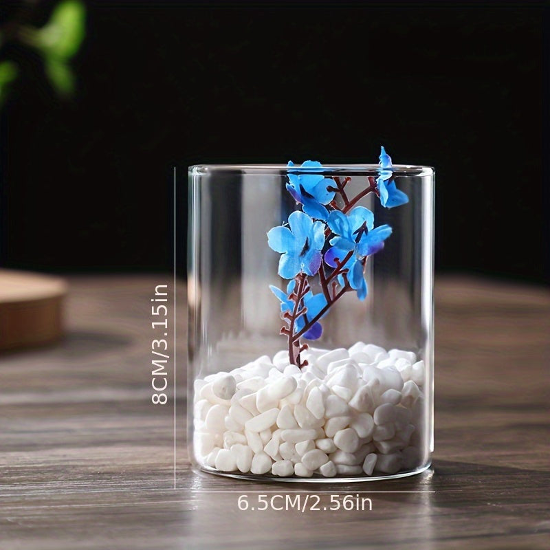 1 piece minimalist clear glass flower vase for floral wedding decor.