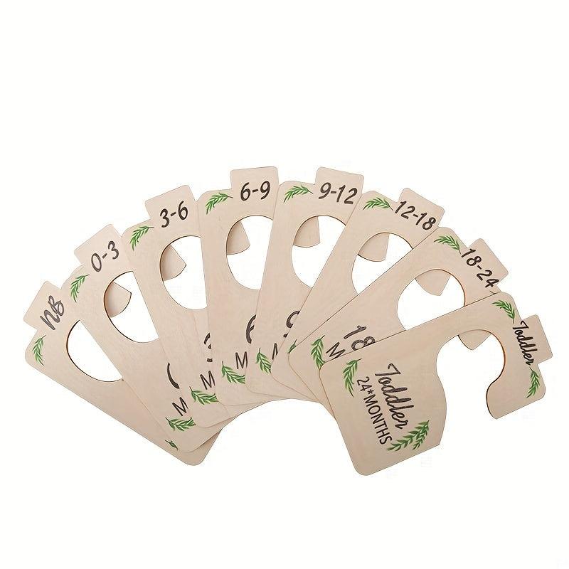 Set of 8 durable, double-sided wooden closet dividers for easy organization in kids' rooms.