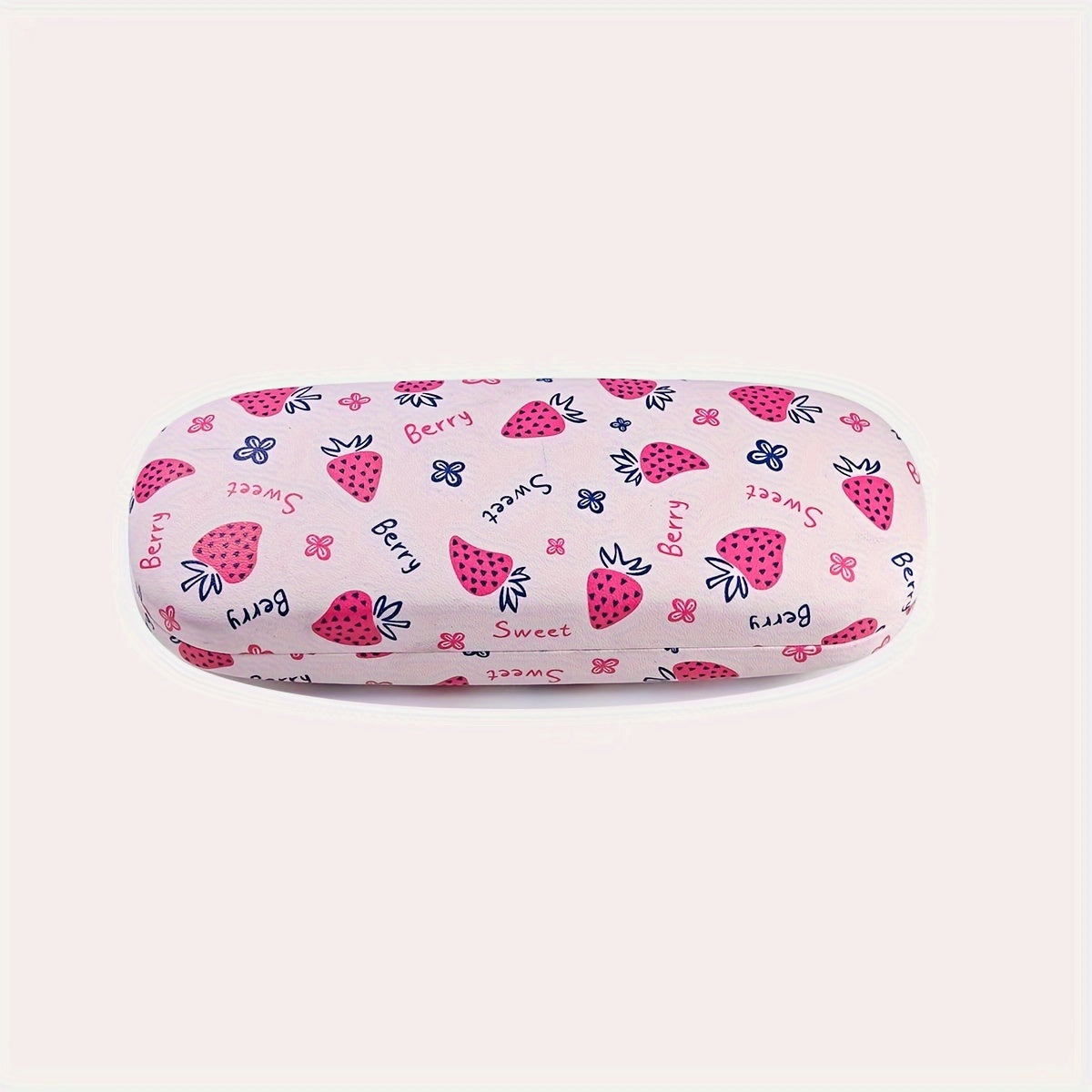 Hard shell portable eyeglasses case with fruit flower design, suitable for both men and women, perfect for sunglasses or reading glasses.