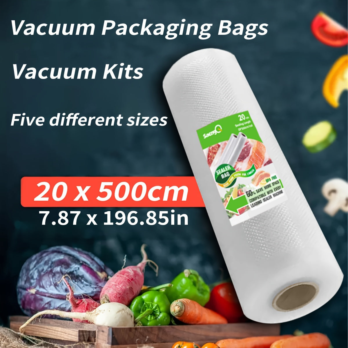 Get fresher food storage with the Pattern Road Roll Bag, Single Sided Mesh Pattern Sausage Ram Plastic Fresh-keeping Bag, and Food Vacuum Packaging Roll Bag! Perfect for kitchen storage and keeping your food fresh.