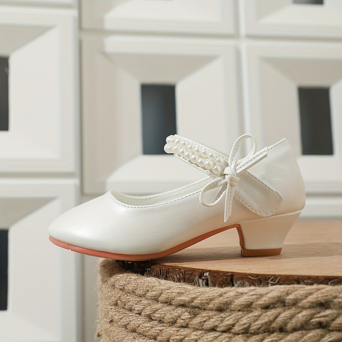 Chic pearl and bow high heels - perfect for weddings, parties, and performances.