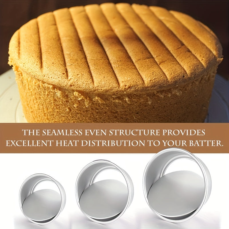 Removable Bottom Round Cake Pans Set - 10.16, 15.24, 20.32 cm Sizes
These easy-release hard anodized aluminum baking molds are perfect for daily use or special occasions such as birthdays, weddings, parties, and more. Also suitable for muffins and