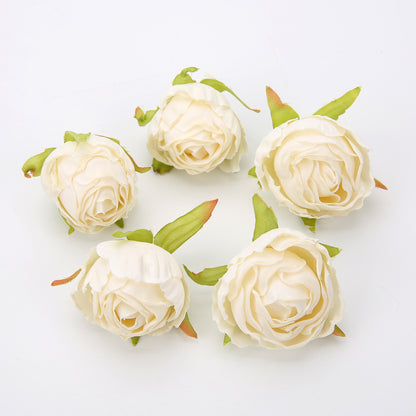 10 pieces of silk tea buds roses for DIY wedding bouquets and Christmas decorations.