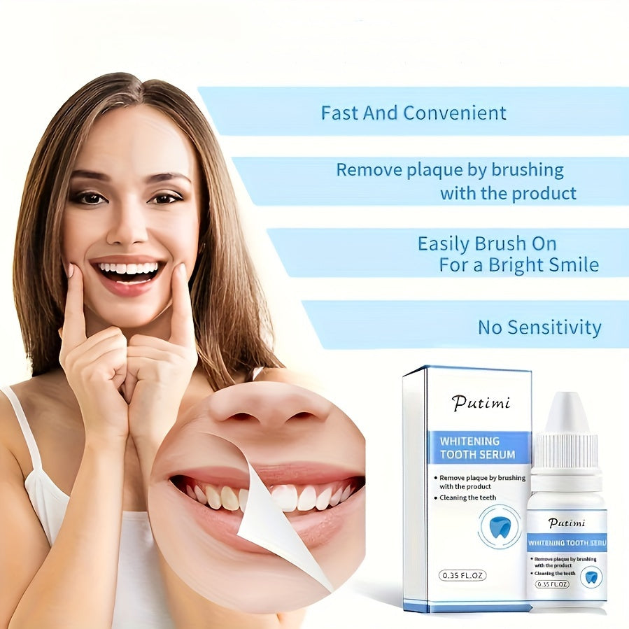 Whitening serum for teeth, use twice daily for noticeably whiter teeth in 1 week.