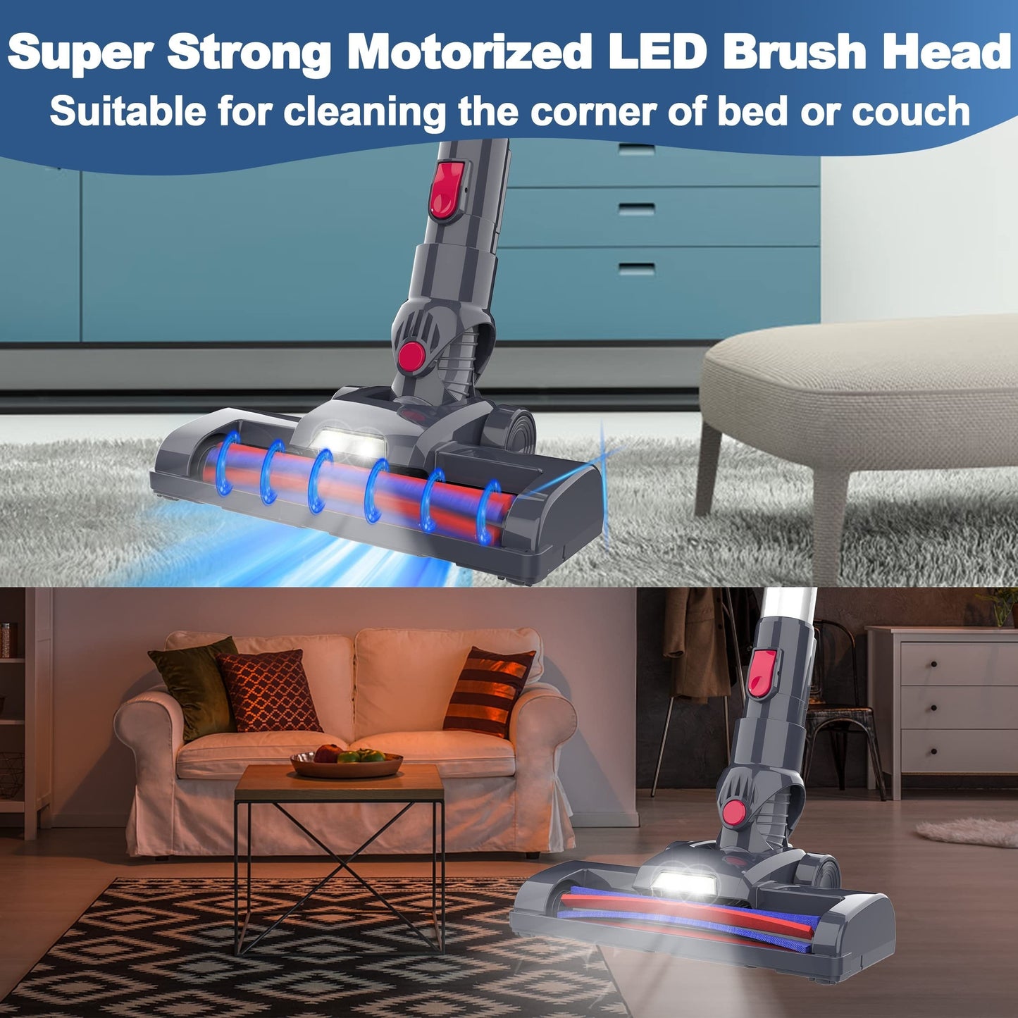 HHD Cordless Vacuum Cleaner with 250W motor, 25KPa suction power, ideal for home and car, includes accessories.