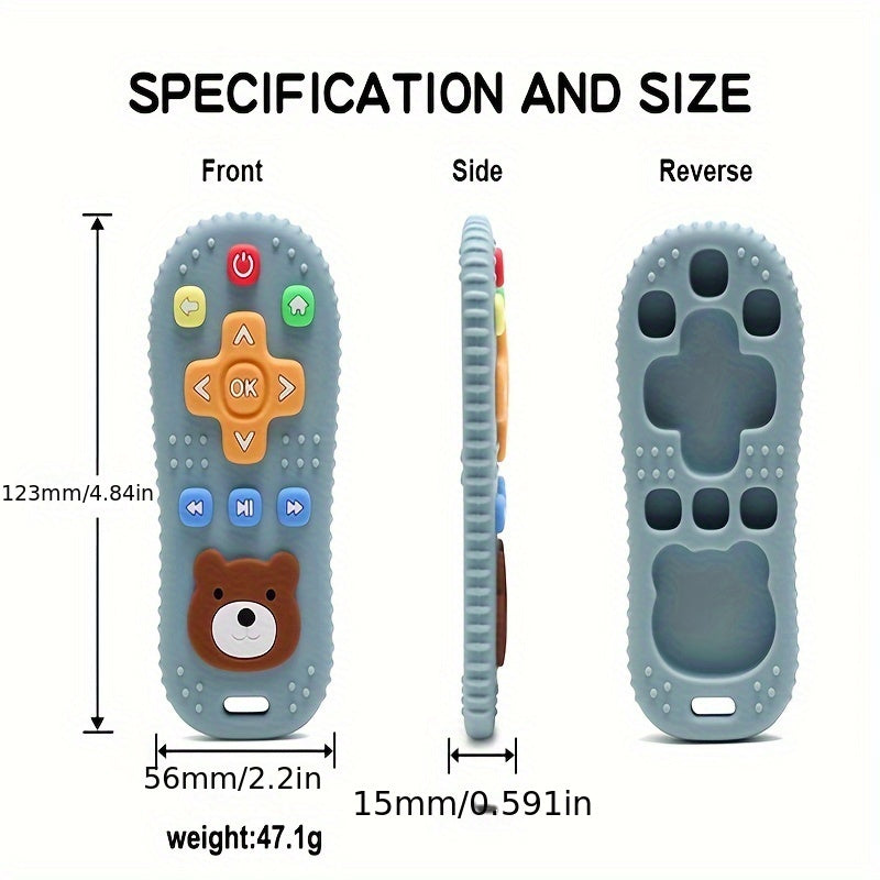 Силиконовая игрушка для прорезывания зубов для младенцев, трясущийся пульт дистанционного управления, ручная игрушка против удушья