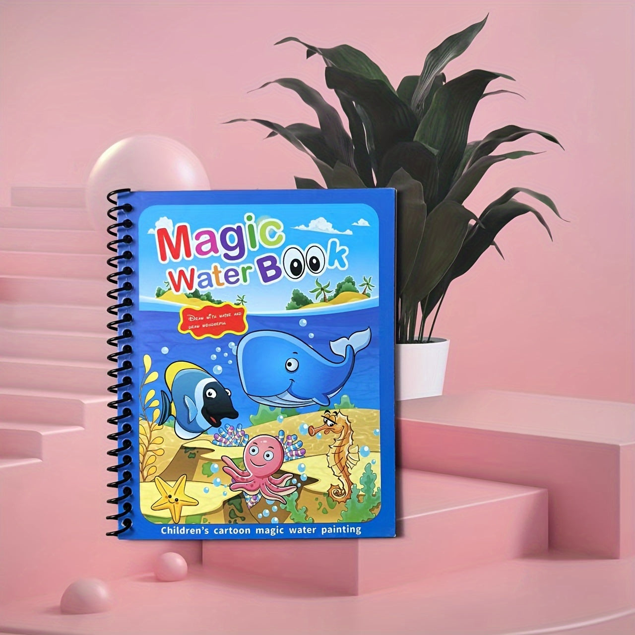 Magic Water Coloring Book for Ages 3+. Reusable Water Drawing Pad with Color Pen. Educational Painting Activity Book.