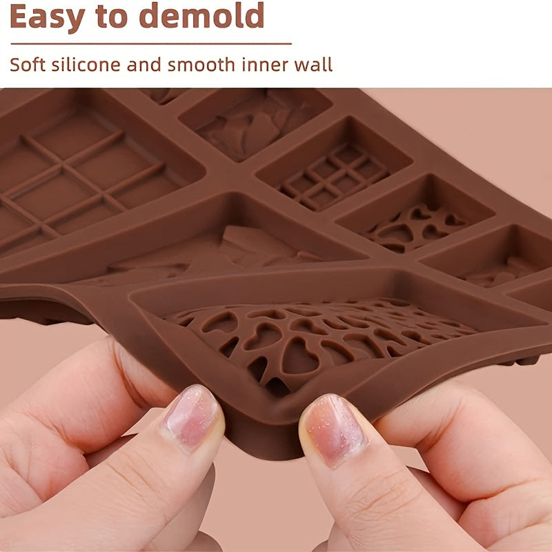 9-Cavity Silicone Mold Set for Waffles, Biscuits, and Cakes - Versatile Bakeware for Homemade Chocolate Bars, Snacks, and Desserts - Reusable and Non-Stick - Great for Home Baking