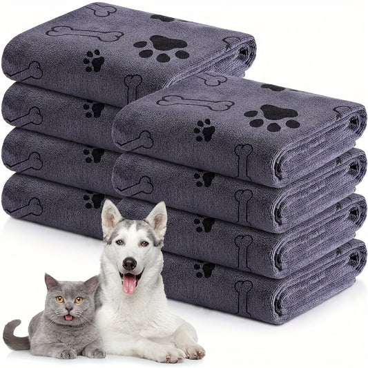 60.96x101.6 cm Microfiber Pet Towels for Dogs, super absorbent with paw print design for quick dog bath care.