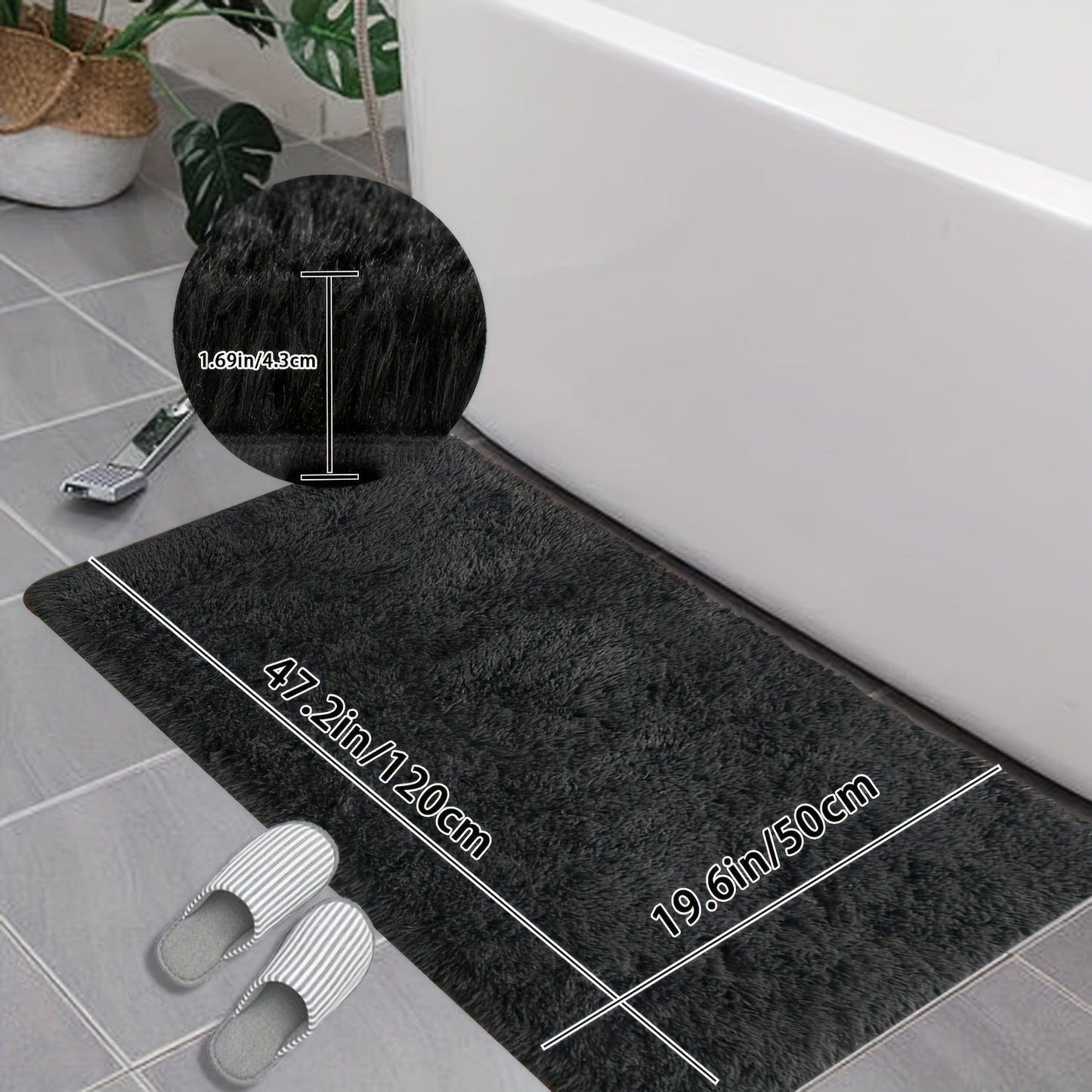 Soft Plush Bath Mat, 1 Piece, Non-Slip and Absorbent, Made of Ultrafine Fiber with Thick Anti-Slip Bath Rug, Non-Woven Backing, Rectangle Shape, Easy to Clean in Washing Machine, Low Pile Design, Polyester Material, Perfect for Bathroom Floor Decoration