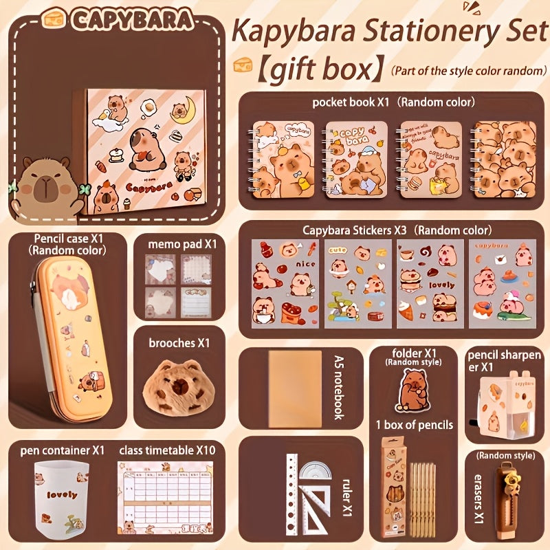 Adorable Capybara-Themed Stationery Set - Perfect School Supplies Gift, Top-notch Aesthetics