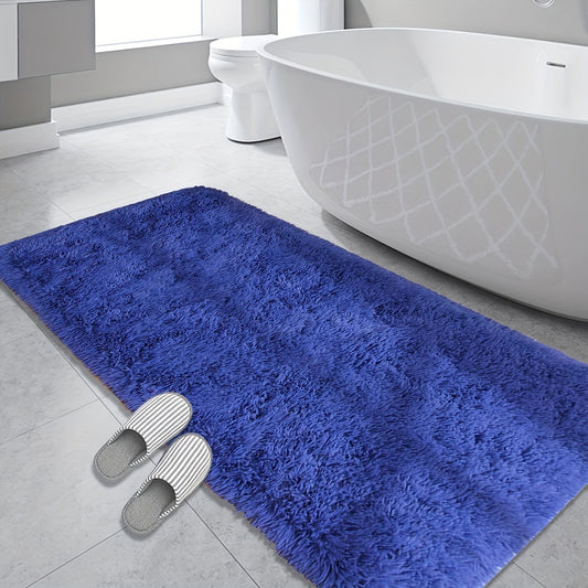 Soft Plush Bath Mat, 1 Piece, Non-Slip and Absorbent, Made of Ultrafine Fiber with Thick Anti-Slip Bath Rug, Non-Woven Backing, Rectangle Shape, Easy to Clean in Washing Machine, Low Pile Design, Polyester Material, Perfect for Bathroom Floor Decoration